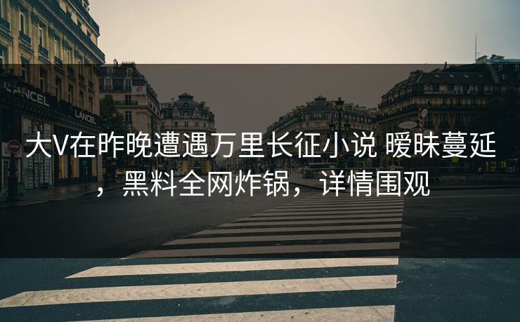 大V在昨晚遭遇万里长征小说 暧昧蔓延，黑料全网炸锅，详情围观